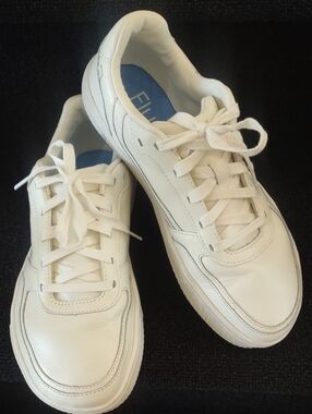 Flux Adapt Men's Size 9.5 White Leather Low-Top Sneakers (Women's Size 11) EUC